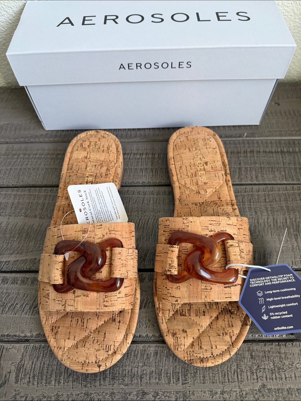 Aerosoles Women's Big Charm Slide Open Toe Sandals NIB